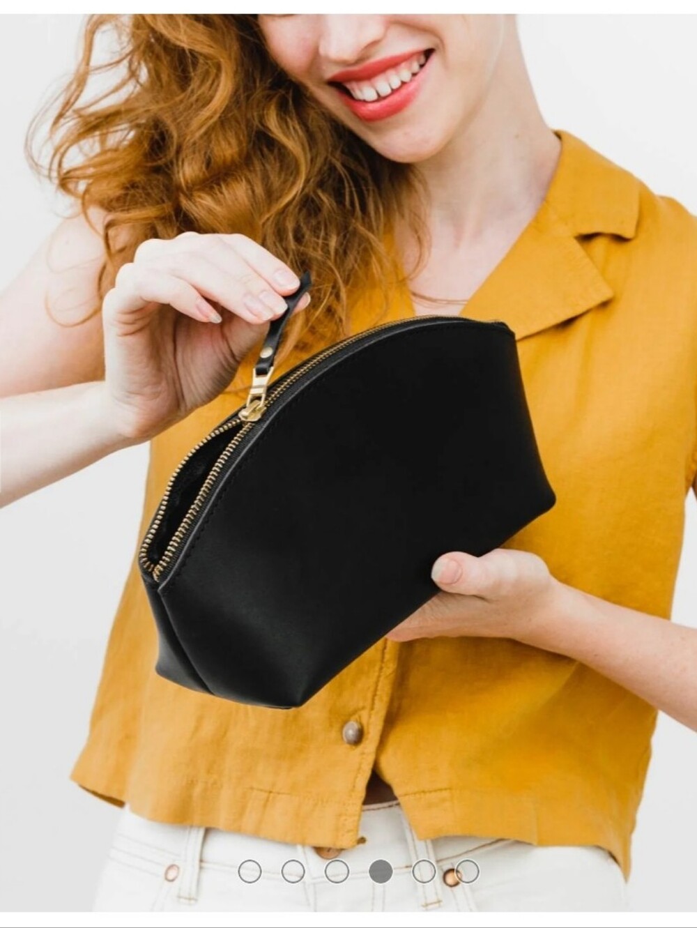 Portland Leather Goods Total Eclipse Makeup Bag in Black